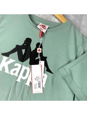 NWT Kappa 222 Banda Tape TShirt Mint Green Men Size Small Y2K Skater Summer